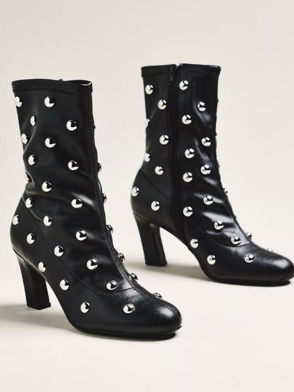 Maeve by Anthropologie Studded Stretch Ankle Boots 40 9.5 NWT